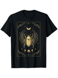 Men's T-Shirt Golden Scarab With Celestial Phases And Radiant Night Sky Beetle