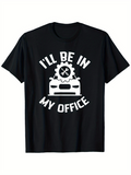 Men's T-Shirt Ill Be In My Office Iconic Sports Car Under Gears And Tools Graphic
