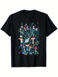 Men's T-Shirt Magical Glow Among Wildflowers And Garden Forest Mushrooms