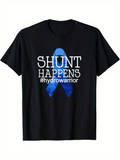 Men's T-Shirt Shunt Happens Hashtag Hydrowarrior Blue Awareness Ribbon T Shirt