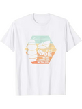 Men's T-Shirt Pastel Sunrise Landscape With Stacked Stones And Flying Dragonfly