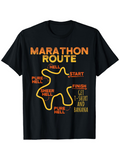 Men's T-Shirt Marathon Route With Curved Lines Highlighting Sheer Hell Finish Point