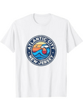 Men's T-Shirt Atlantic City New Jersey Retro Sunset Wave Summer Surf Beach