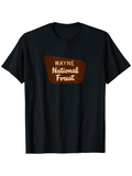 Men's T-Shirt Retro Brown Patch With Yellow National Park Signage Forest