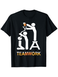 Men's T-Shirt Teamwork Cartoon Drinking Beer Stick Figure Illustration