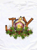 Men's T-Shirt Rustic Ornament Surrounded By Pine Branches And Christmas Joy