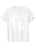 Men's T-Shirt Snowboarding Bold Graphic With Framed Block Letters Silhouette Winter Athlete Snowboarder