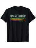 Men's T-Shirt Desert Center California Vintage Color Lines With Retro Minimalist Stripes T Shirt