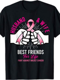 Men's T-Shirt Husband Wife Best Friends Hand Fists Pink Ribbon United Purpose T Shirt