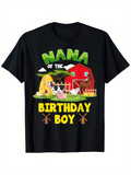 Men's T-Shirt Nana Of The Birthday Boy With Farm Animals Among Barnyard Scenes