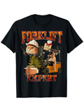 Men's T-Shirt Forklift Expert Cats Wearing Helmets Driving A Small Vehicle
