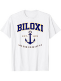 Men's T-Shirt Biloxi Mississippi Nautical Anchor With Letters And Classic Elements