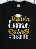 Men's T-Shirt Tequila Lime Sunshine With Citrus Slices And Bold Summer Typography T Shirt