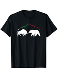 Men's T-Shirt Stock Market Chart Line With Bull And Bear Opposing Each Other