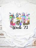 Men's T-Shirt Colorful Science Patterns With Beakers And Leopard Print Lab