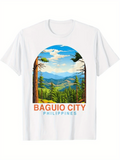 Men's T-Shirt Baguio City Philippines Scenic Forest Mountains Under Blue Skies T Shirt