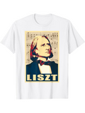 Men's T-Shirt Vintage Sheet Music With Portrait Of Composer Franz Liszt