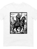 Men's T-Shirt Armored Knight Holding Sword Riding A Powerful Wolf