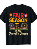 Men's T-Shirt Fair Season Is My Favorite Season Bright Carnival With Balloons Ferris Wheel Rides
