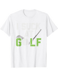 Men's T-Shirt I Suck At Golf Simple Green Text With Golf Club And Ball