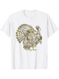 Men's T-Shirt Rustic Camouflage Feathers Among Autumn Leaves Wild Turkey