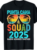 Men's T-Shirt Punta Cana Squad 2025 Making Memories Together Sunset Palms Reflected Sunglasses