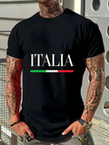Men's T-Shirt Italia With Italian Flag Colors Under Bold Lettering