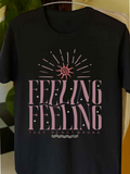 Men's T-Shirt Feeling Feeling With Hand Drawn Pink Sunburst At Center