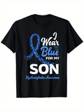 Men's T-Shirt I Wear Blue For My Son Blue Ribbon Awareness Tee