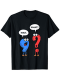 Men's T-Shirt Wait What Cartoon Punctuation Marks With Funny Talking Characters