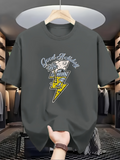 Men's T-Shirt Good Holiday Doodle Sketch With Cartoon Lightning Bolt And Storm Cloud