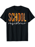 Men's T-Shirt Leopard Print School Registrar Handwritten Lettering School Registrar