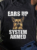 Women's T-Shirt Ears Up System Armed With Alert German Shepherd Dog