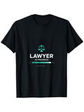 Men's T-Shirt Lawyer In Progress Justice Scales Loading Bar On Black Shirt