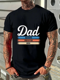 Men's T-Shirt Dad Bold Retro Text In Muted Color Stripes With Heroic Theme
