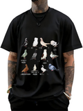 Men's T-Shirt Illustrated Birds In Rows Featuring Numerous Unique Colorful Pigeon Varieties