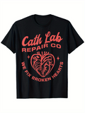 Men's T-Shirt Cath Lab Repair Co We Fix Broken Hearts Anatomical Heart Illustration