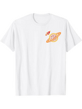 Men's T-Shirt Whimsical Space Voyage With Orbiting Cartoon Planet And Rocket