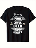 Men's T-Shirt This Is My Pool Playing Beer Drinking Shirt Featuring Billiard Balls And Triangle