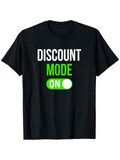 Men's T-Shirt Discount Mode On Glowing Neon Green Switch With Typography Text