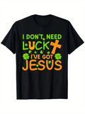 Men's T-Shirt Faith And Hope With Shamrock Cross Jesus