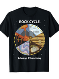 Men's T-Shirt Rock Cycle With Changing Processes Forming Layers And Volcano Diagram