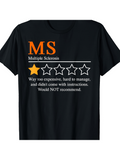 Men's T-Shirt MS Multiple Sclerosis Expensive Star Review With Negative Recommendation Black T Shirt