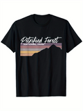 Men's T-Shirt Petrified Forest National Park Silhouetted Sunset Sky With Distant Mountains