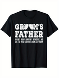 Men's T-Shirt Grooms Father Retro Sunglasses With Bold White Lettering T Shirt