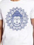 Men's T-Shirt Sacred Lotus Mandala With Peaceful Meditative Buddha Face Centerpiece