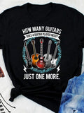 Men's T-Shirt How Many Guitars Surrounded By Musical Notes And Colorful Electric Guitars