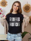Women's T-Shirt Read More Books Stylish Lettering On Black Cotton T Shirt
