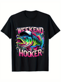 Men's T-Shirt Weekend Hooker Vibrant Neon Colors With Bubbles Featuring Lively Fish