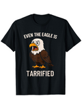 Men's T-Shirt Even The Eagle Is Tarrified Cartoon Bald Eagle Graphic